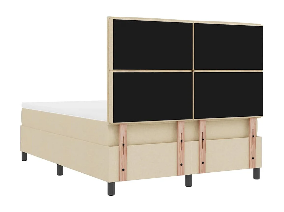 Boxspringbed met matras met hoofdeinde Crème 140 x 200 cm Stof