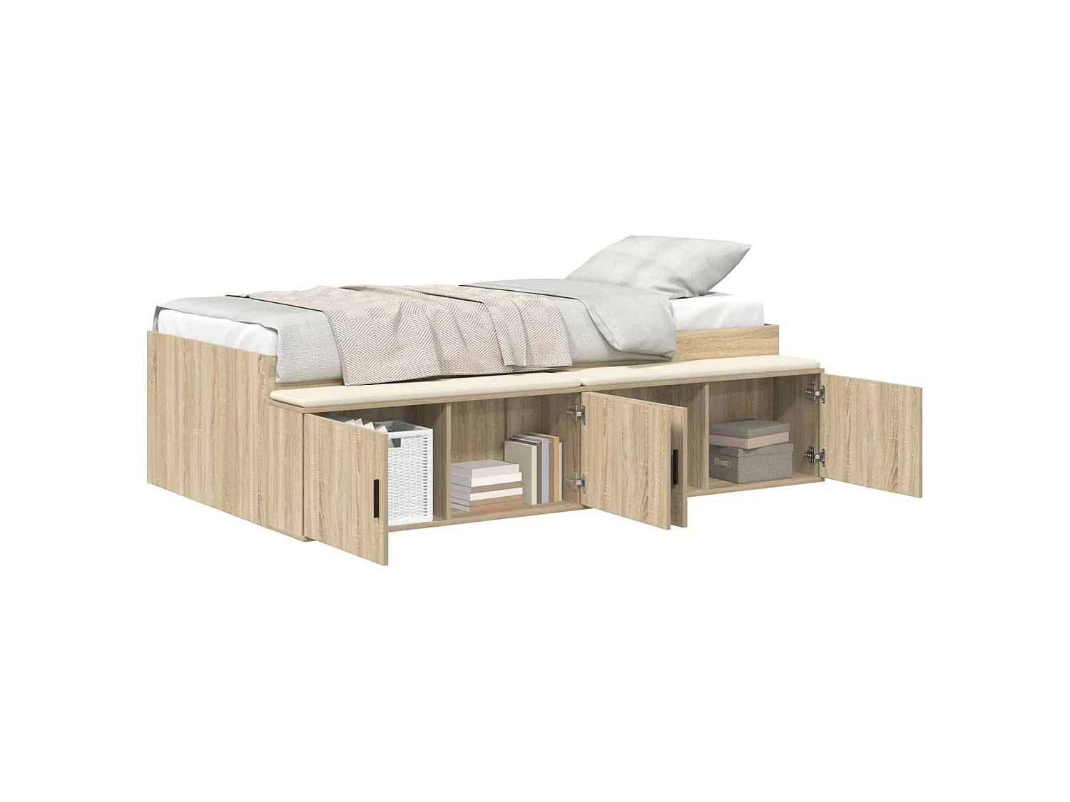 Cadre de lit Chêne Sonoma 90 x 190 cm Bois d'ingénierie