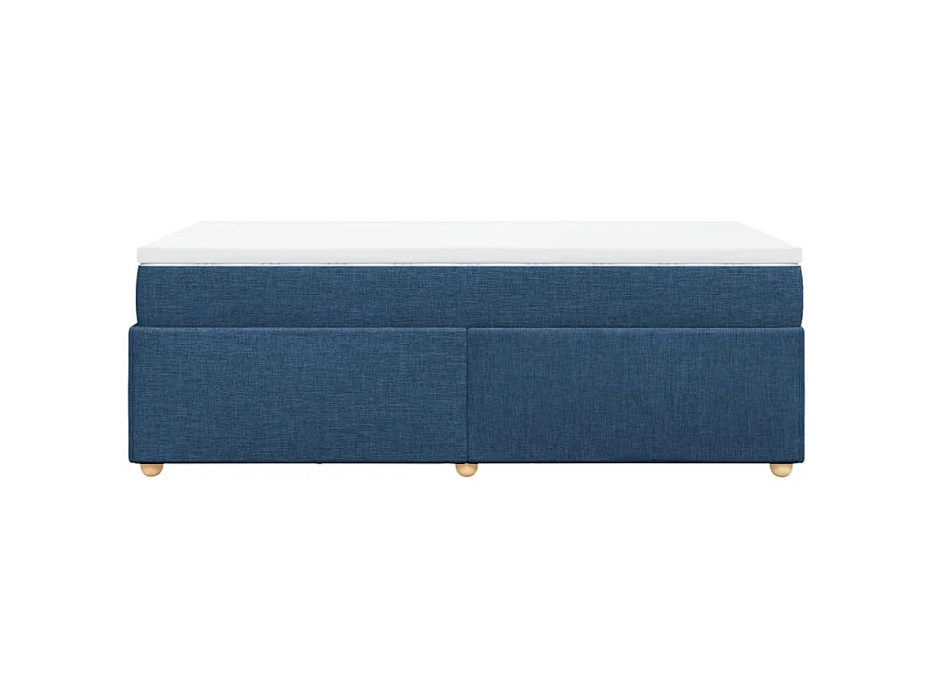 Boxspring met matras stof blauw 90x200 cm