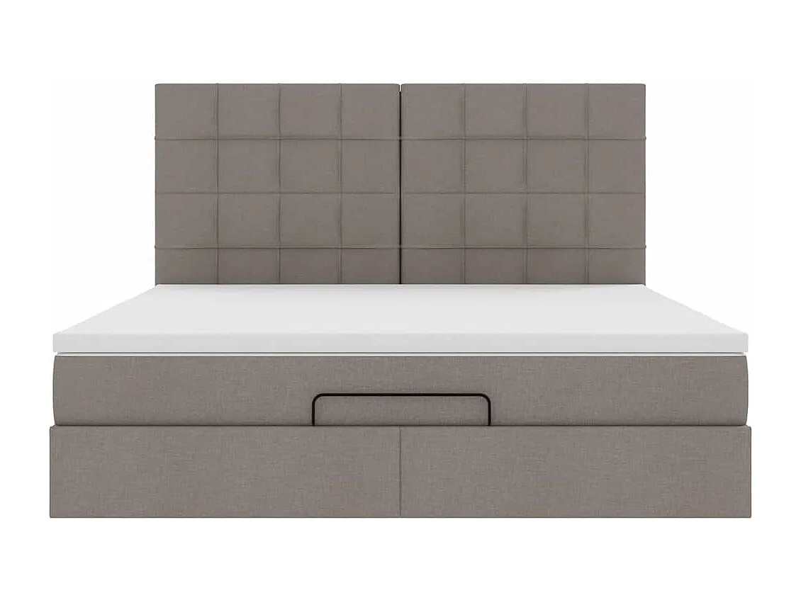 Ottoman-Bett mit Matratze & LEDs Taupe 180x200 cm Stoff
