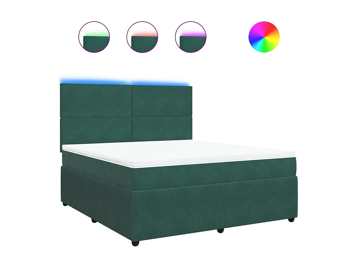 Boxspringbett mit Matratze Dunkelgrün 180x200 cm Samt