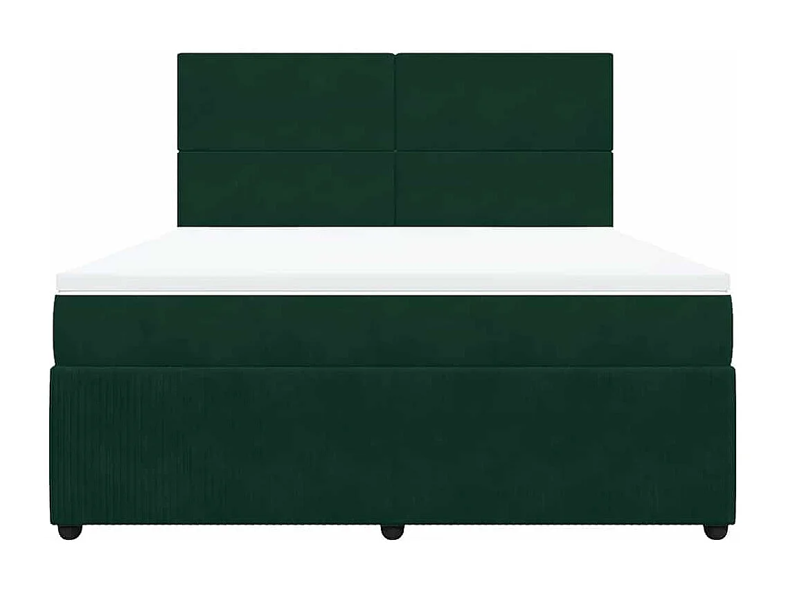Sommier à lattes de lit et matelas Vert foncé 180x200cm Velours