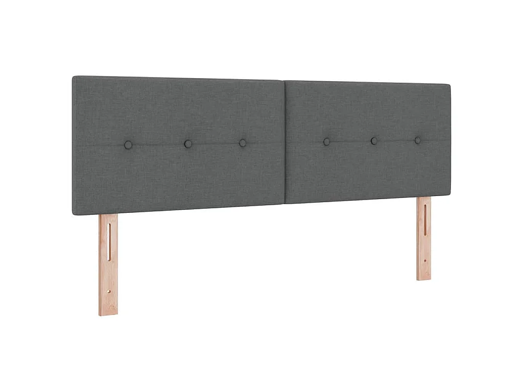 Cama tipo Box Spring con cojín Gris oscuro 140 x 200 cm tela