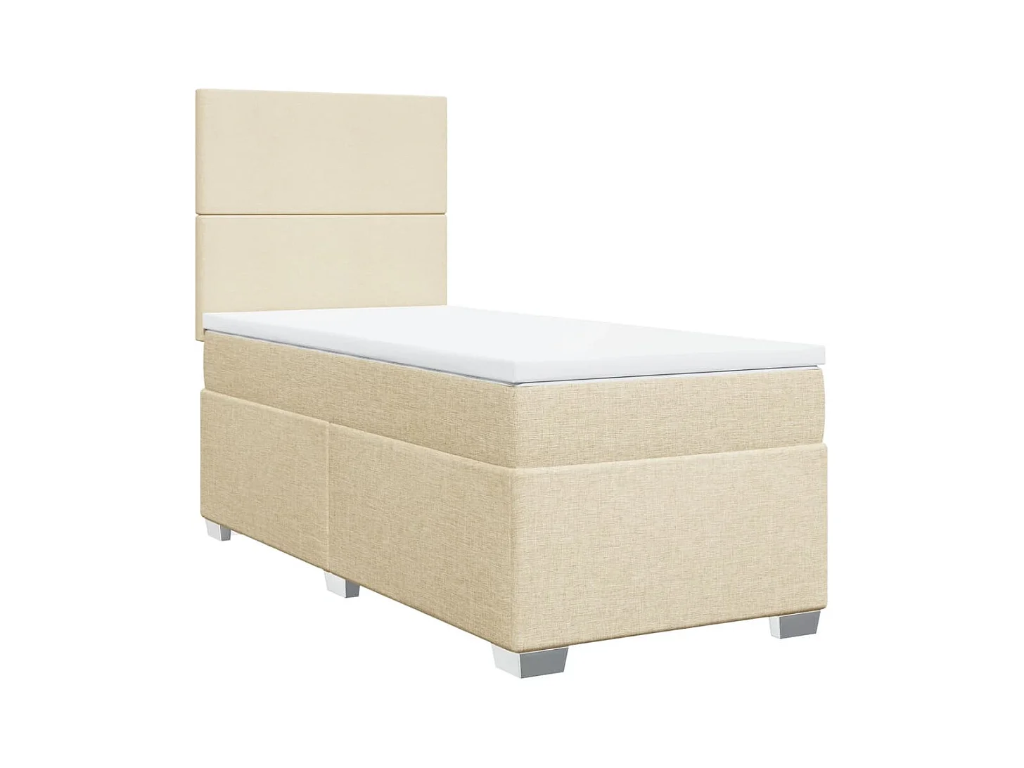 Sommier à lattes de lit et matelas Crème 90x190 cm Tissu