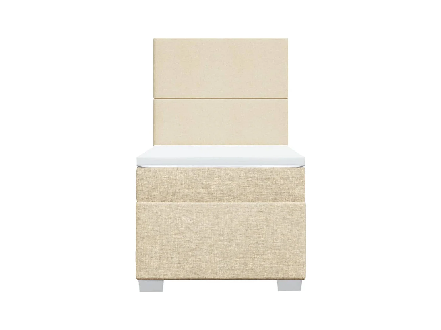 Sommier à lattes de lit et matelas Crème 90x190 cm Tissu