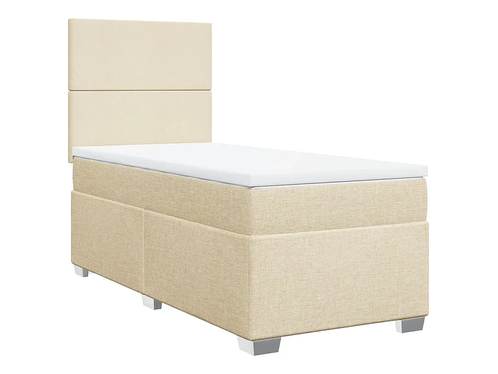 Cama com molas/colchão 90x190 cm tecido cor creme