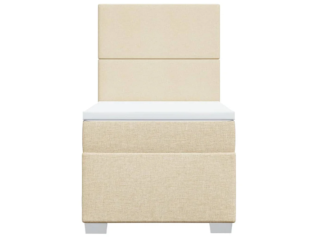 Cama com molas/colchão 90x190 cm tecido cor creme