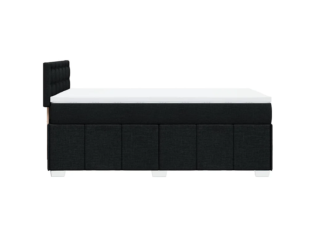 Giroletto a Molle con Materasso Nero 90x190 cm in Tessuto