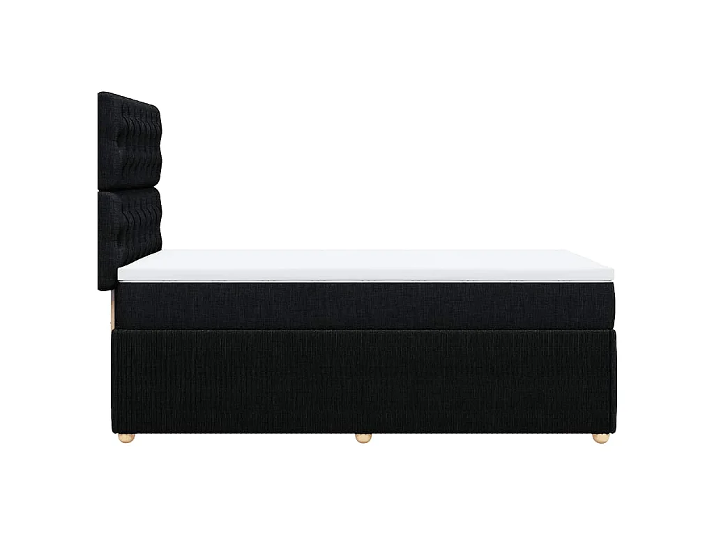 Giroletto a Molle con Materasso Nero 100x200 cm in Tessuto