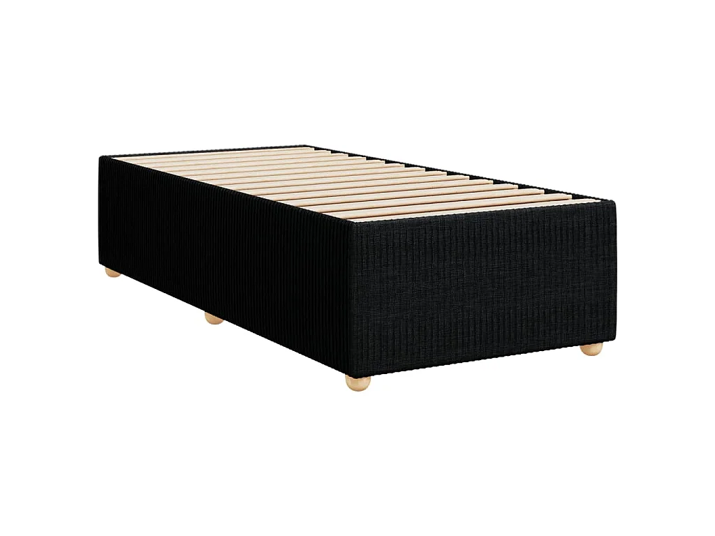 Giroletto a Molle con Materasso Nero 100x200 cm in Tessuto