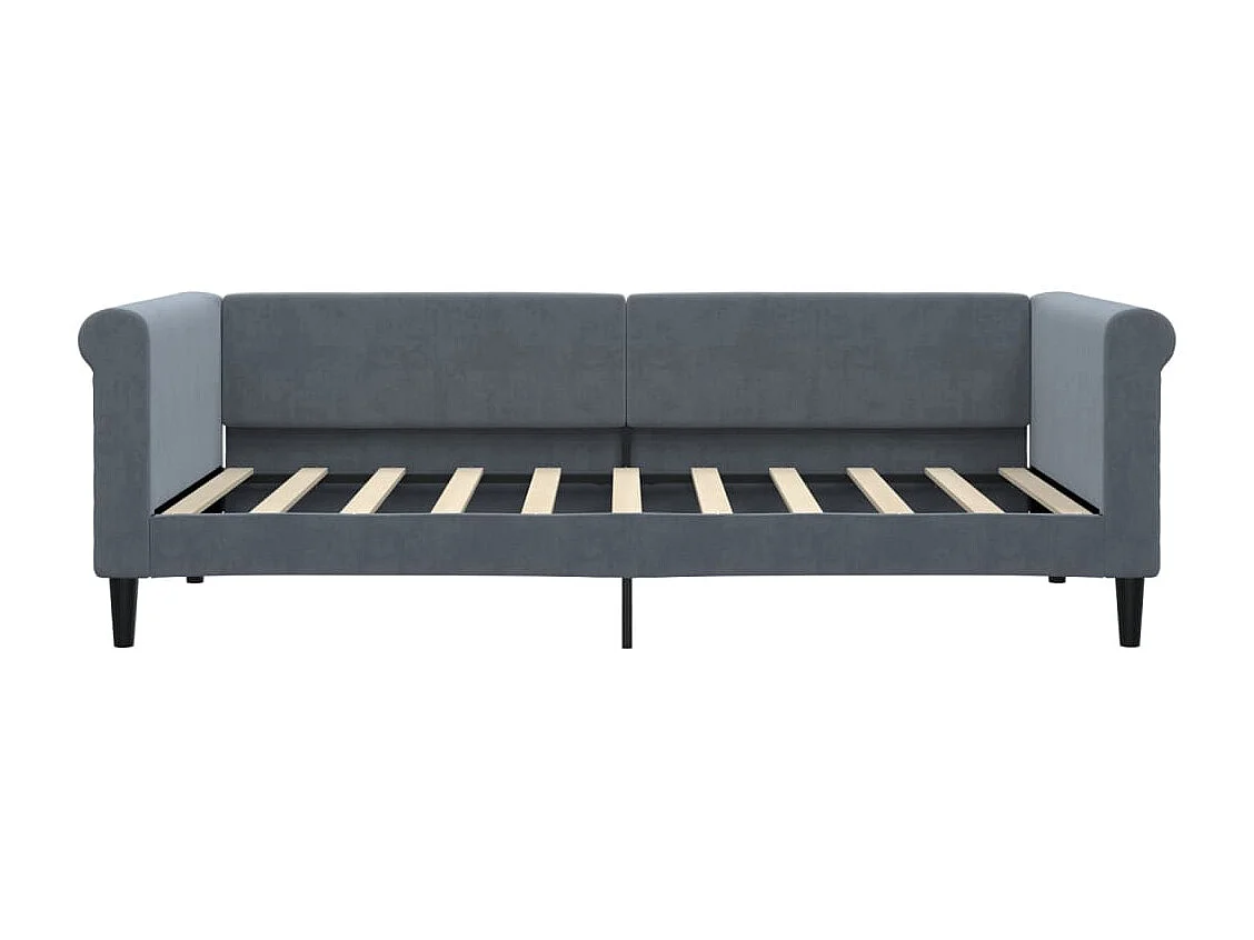 Divano Letto con Materasso Grigio Scuro 90x190 cm in Velluto