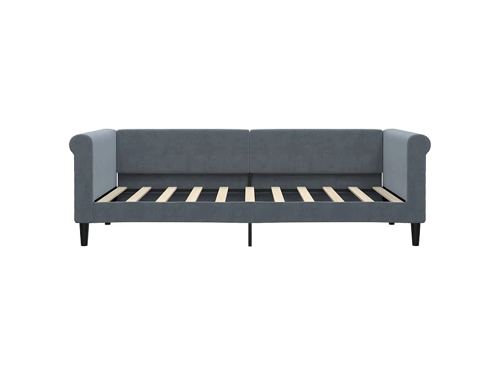 Lit de jour avec matelas gris foncé 90x190 cm velours