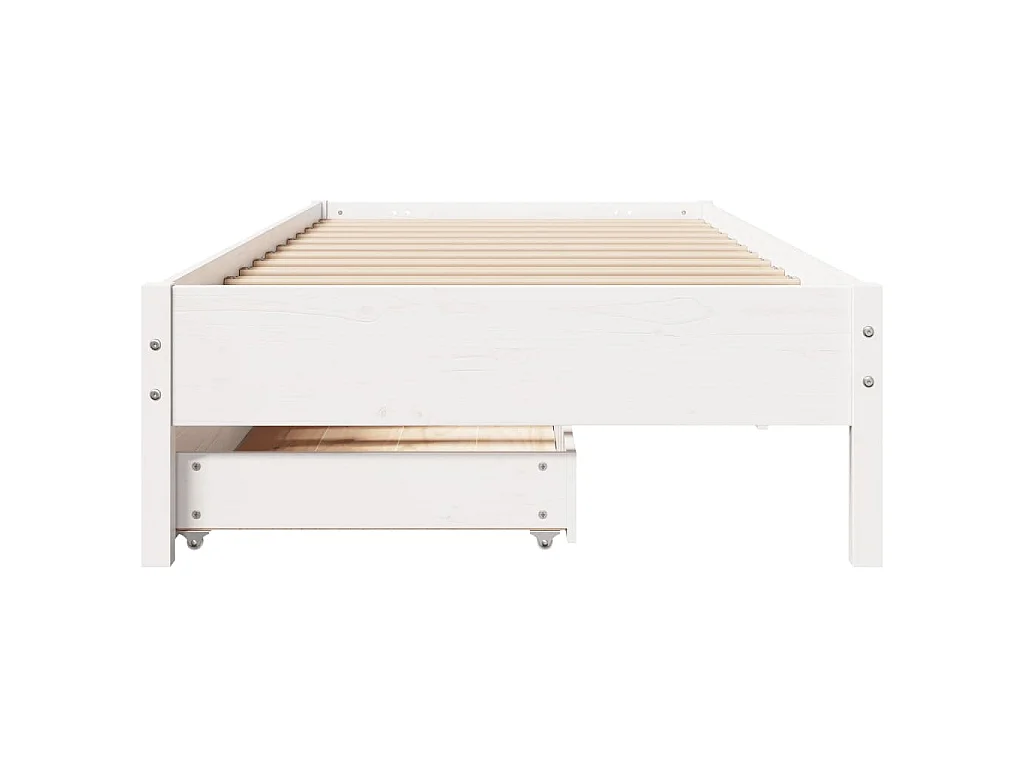 Cadre de lit sans matelas blanc 90x190 cm bois de pin massif