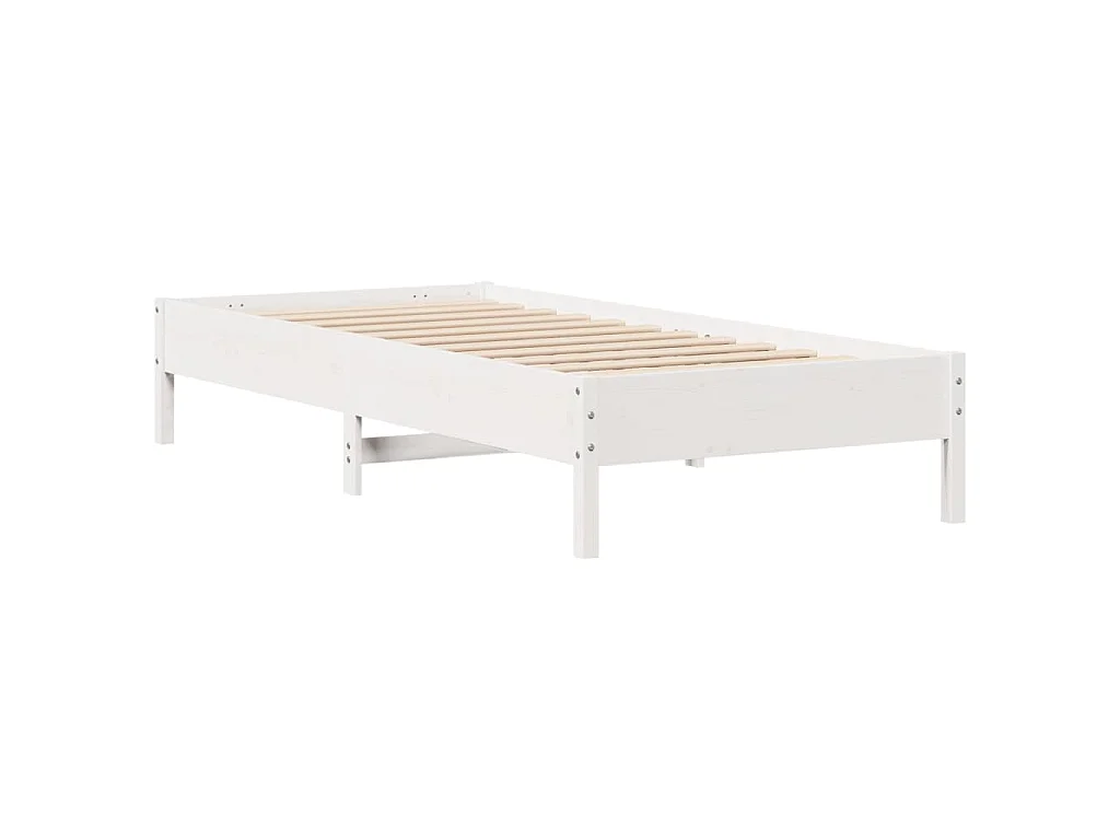 Cadre de lit sans matelas blanc 90x190 cm bois de pin massif