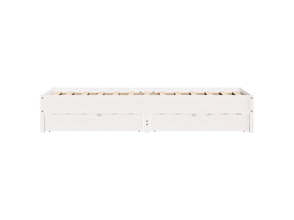 Bedframe zonder matras massief grenenhout wit 90x190 cm