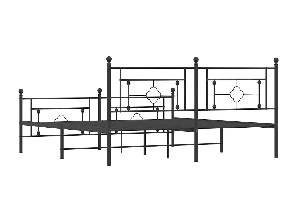 Estructura cama sin colchón con estribo metal negro 180x200 cm