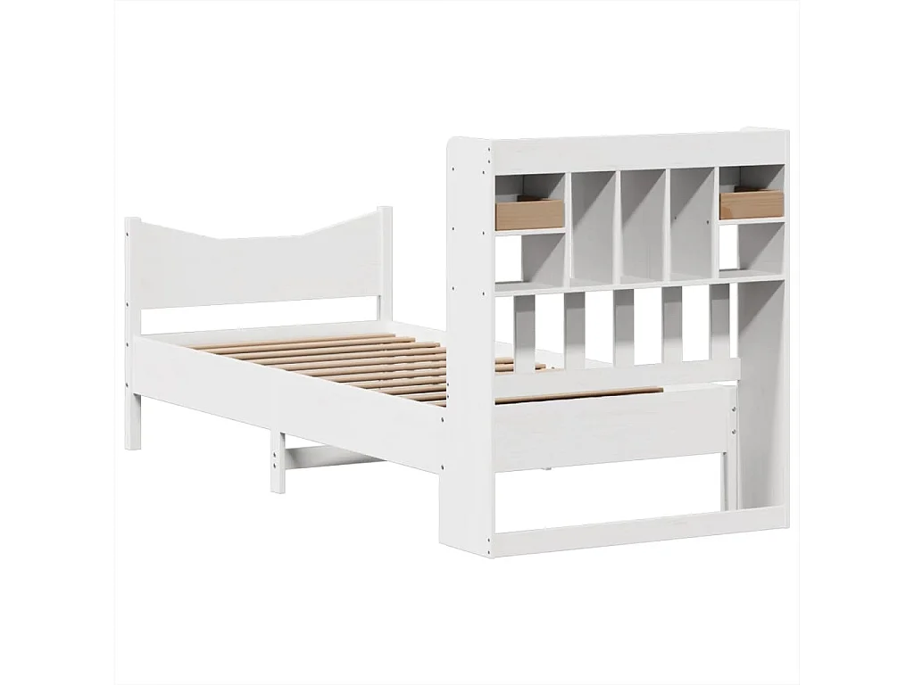 Cadre de lit sans matelas blanc 90x190 cm bois de pin massif