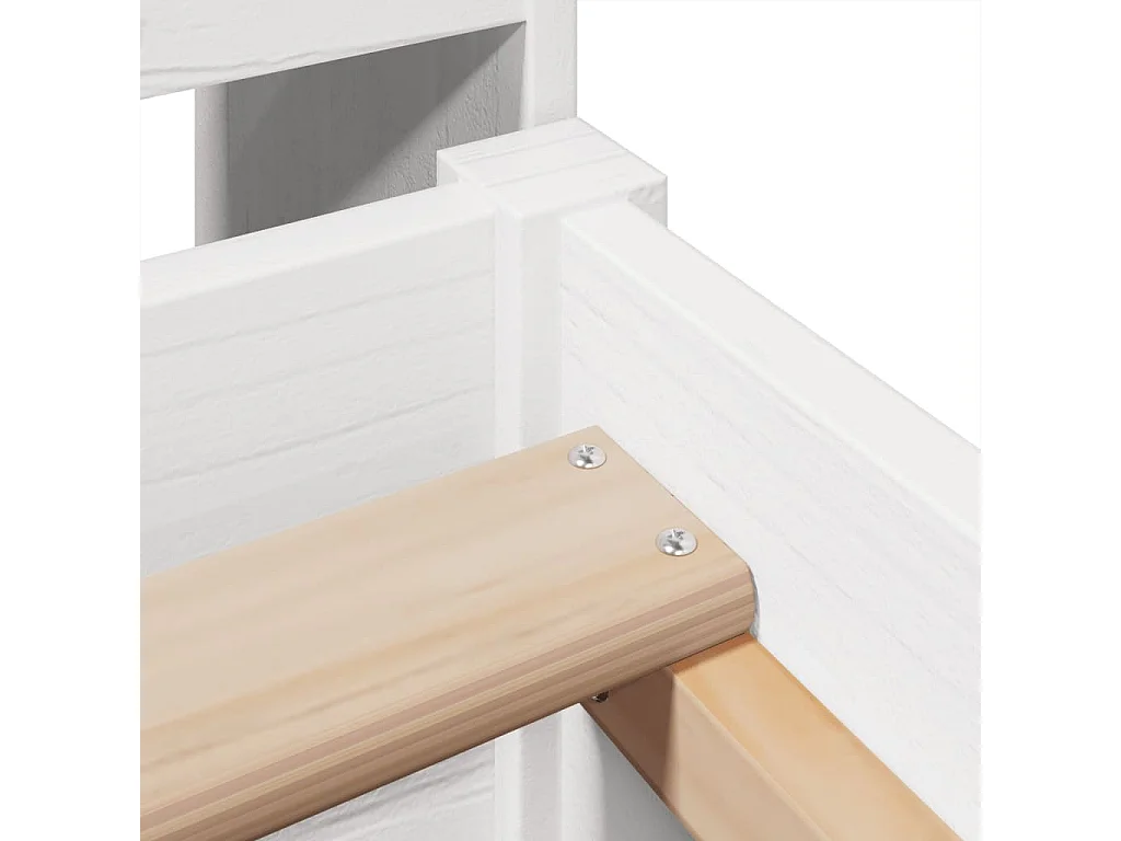 Cadre de lit sans matelas blanc 90x190 cm bois de pin massif