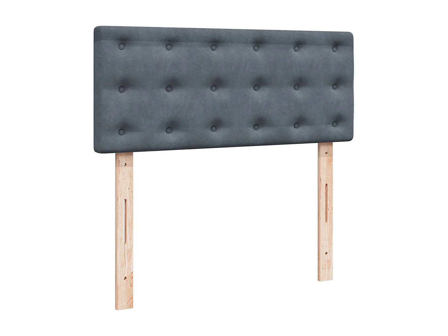 Cama otomana con colchón y LED terciopelo gris oscuro 120x190cm
