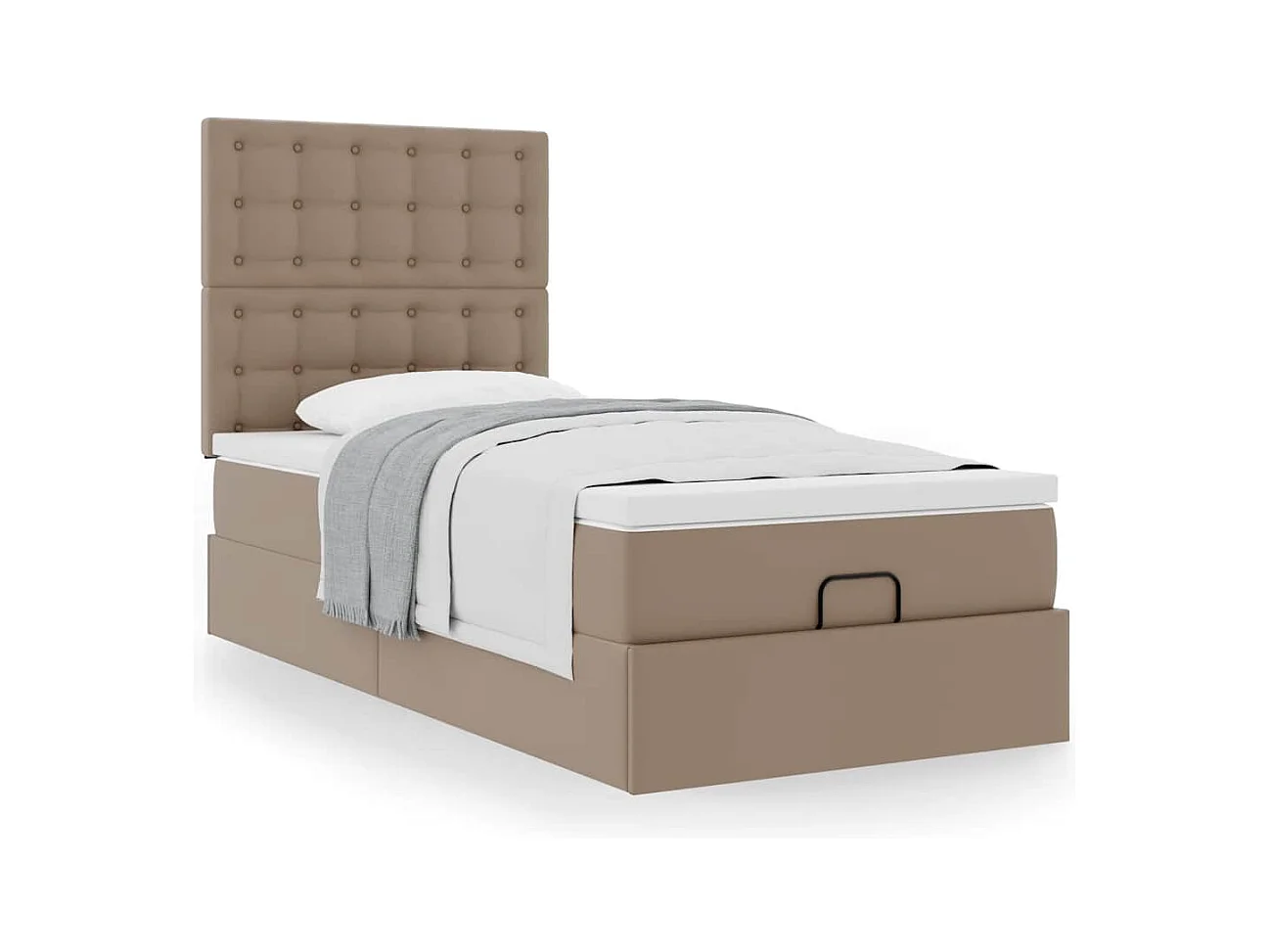 Lit ottoman et matelas cappuccino 100x200cm similicuir