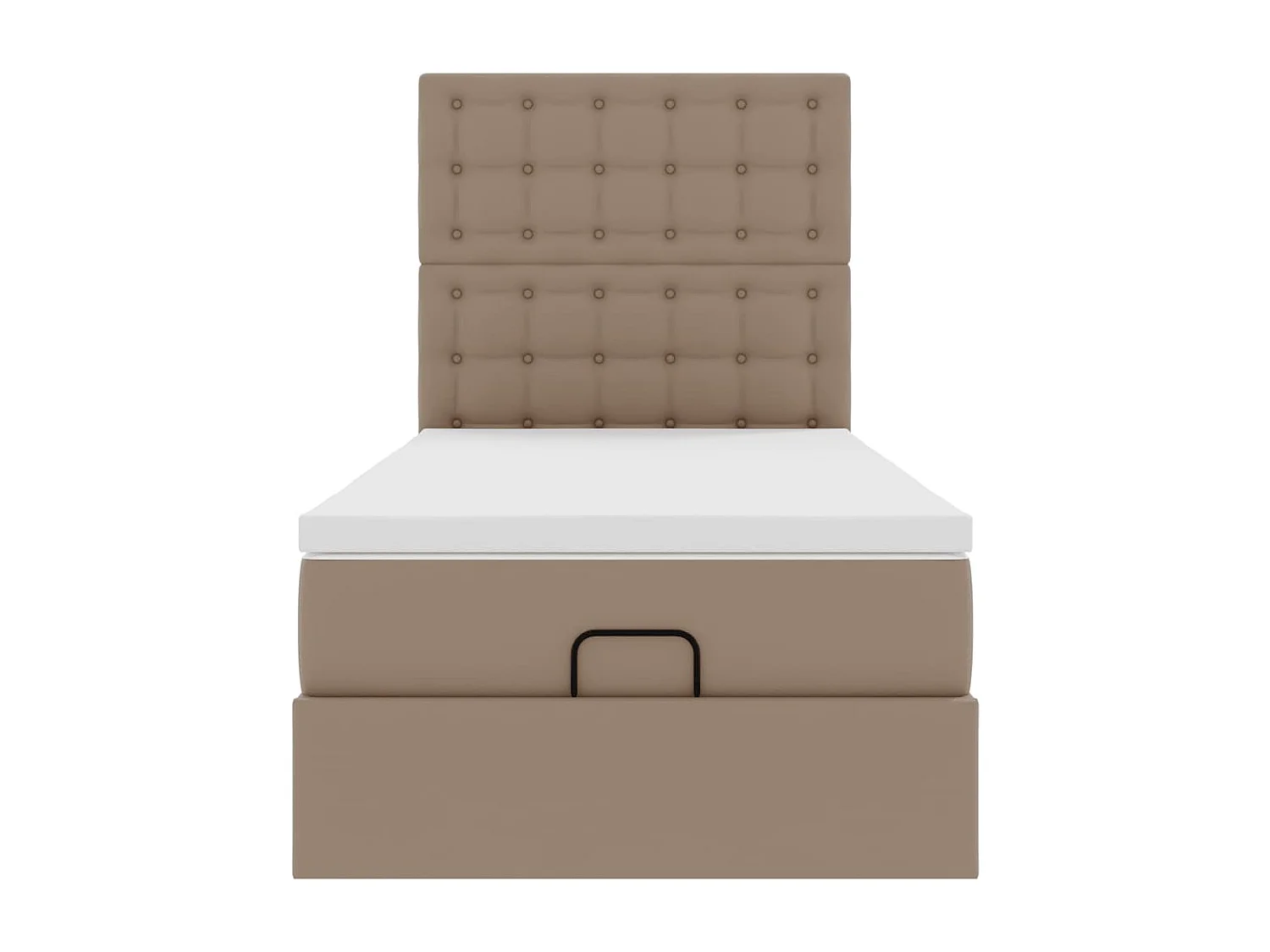 ottomaanse bed met matras 100x200cm kunstleer cappuccinokleurig