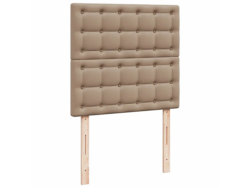 ottomaanse bed met matras 100x200cm kunstleer cappuccinokleurig