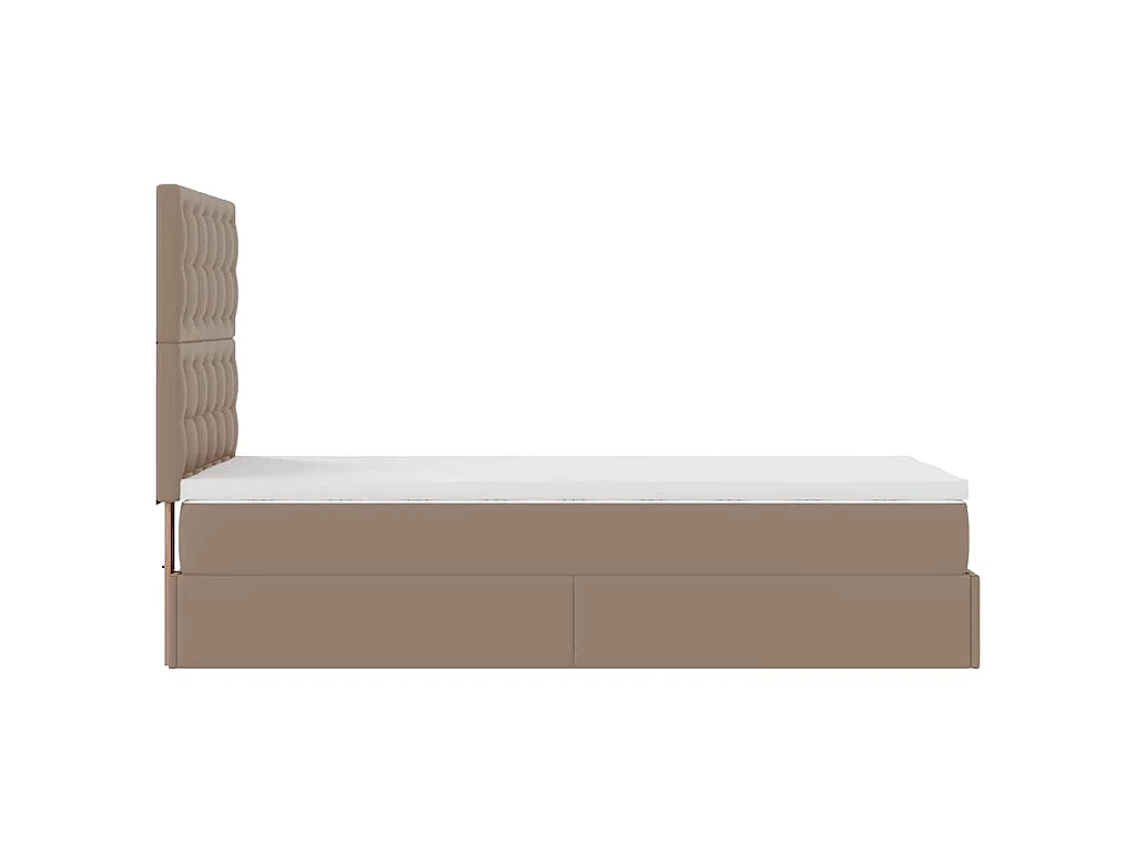ottomaanse bed met matras 100x200cm kunstleer cappuccinokleurig