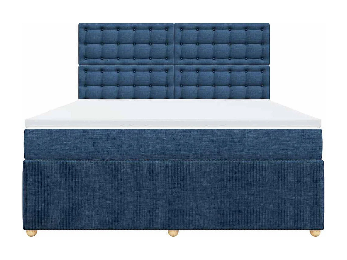 Giroletto a Molle con Materasso Blu 180x200 cm in Tessuto