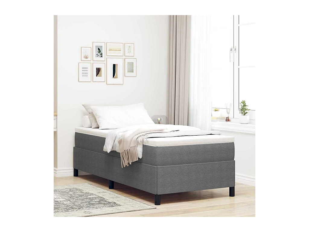 Cadre de lit Gris clair 90 x 200 cm Tissu en velours côtelé