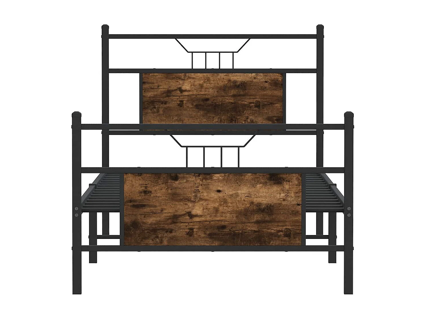 Bettgestell ohne Matratze Räuchereiche 90x190 cm Holzwerkstoff