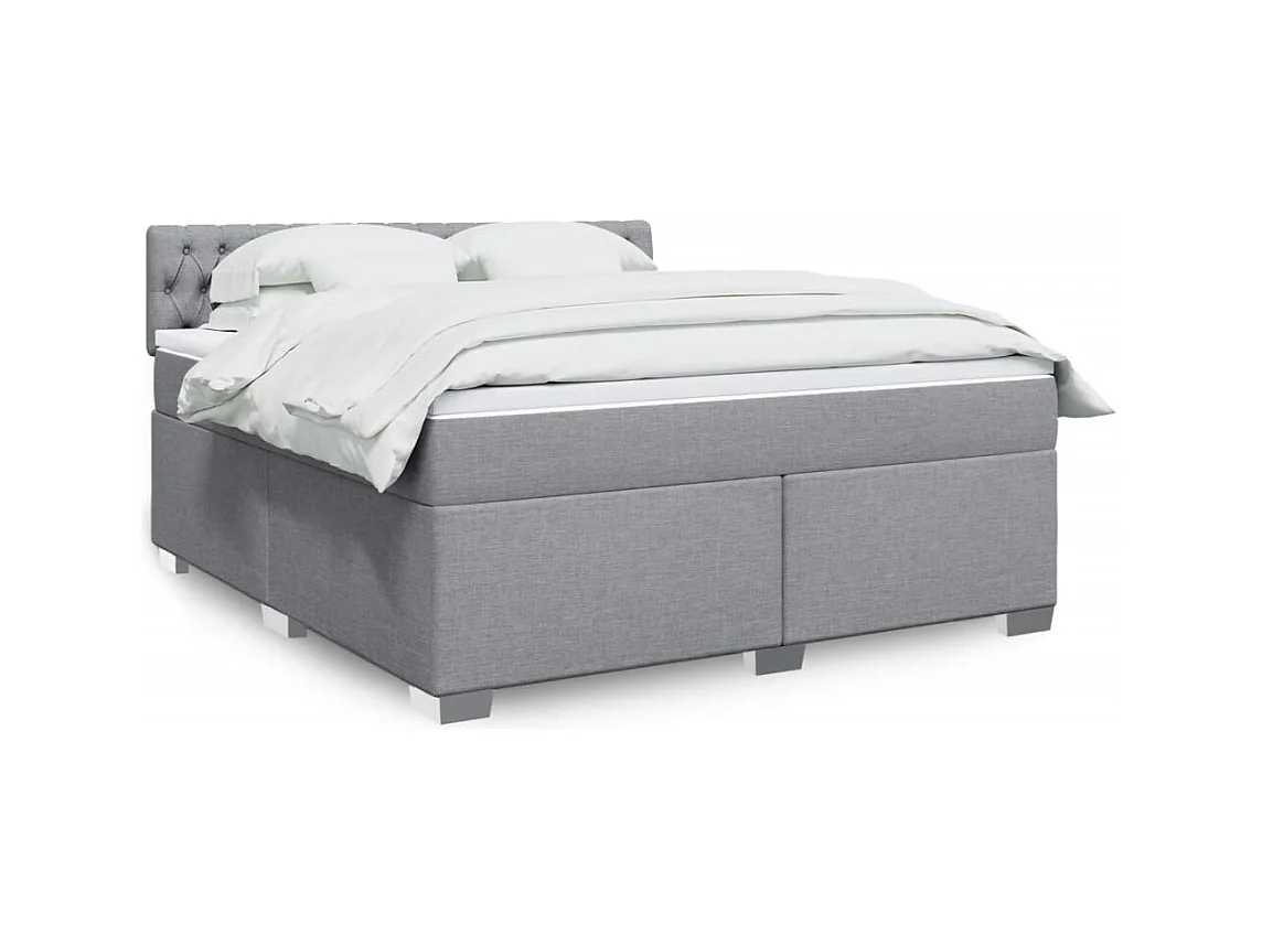 Sommier à lattes de lit avec matelas Gris clair 180x200cm Tissu