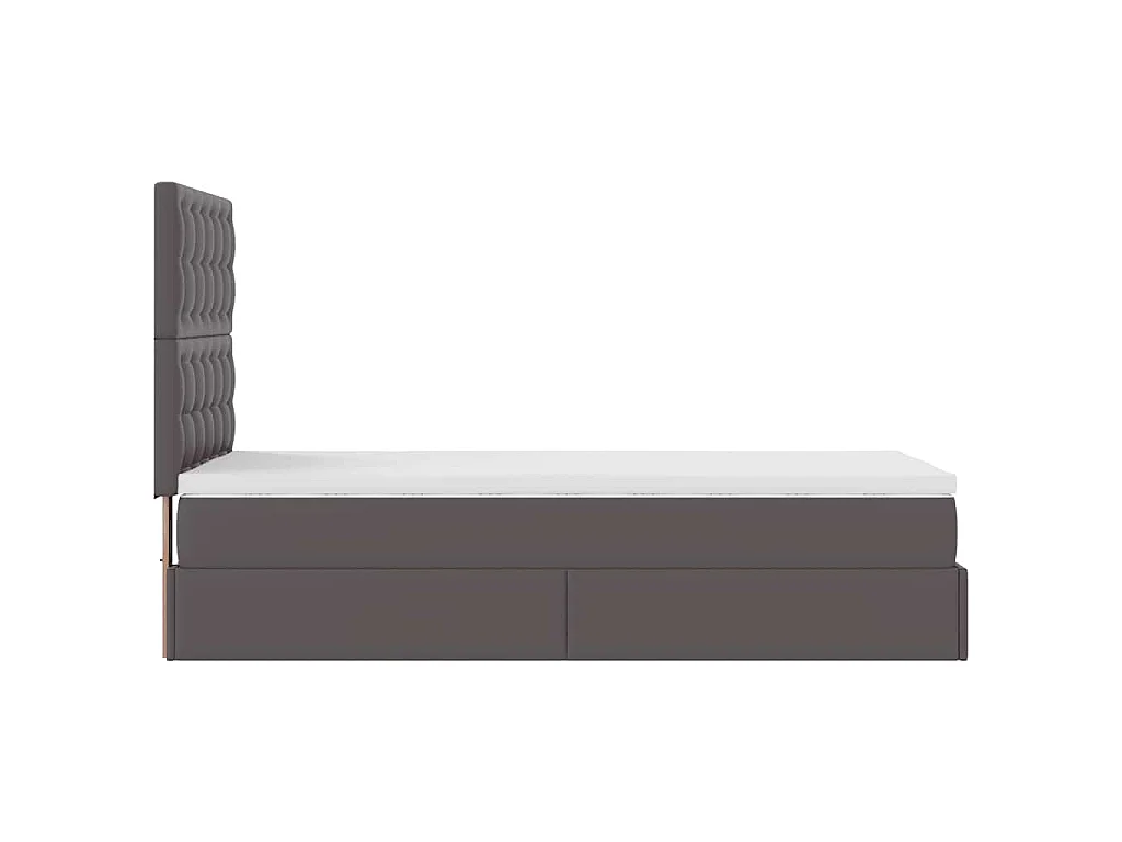 Ottomaanse bed met matras 90x200cm kunstleer grijs