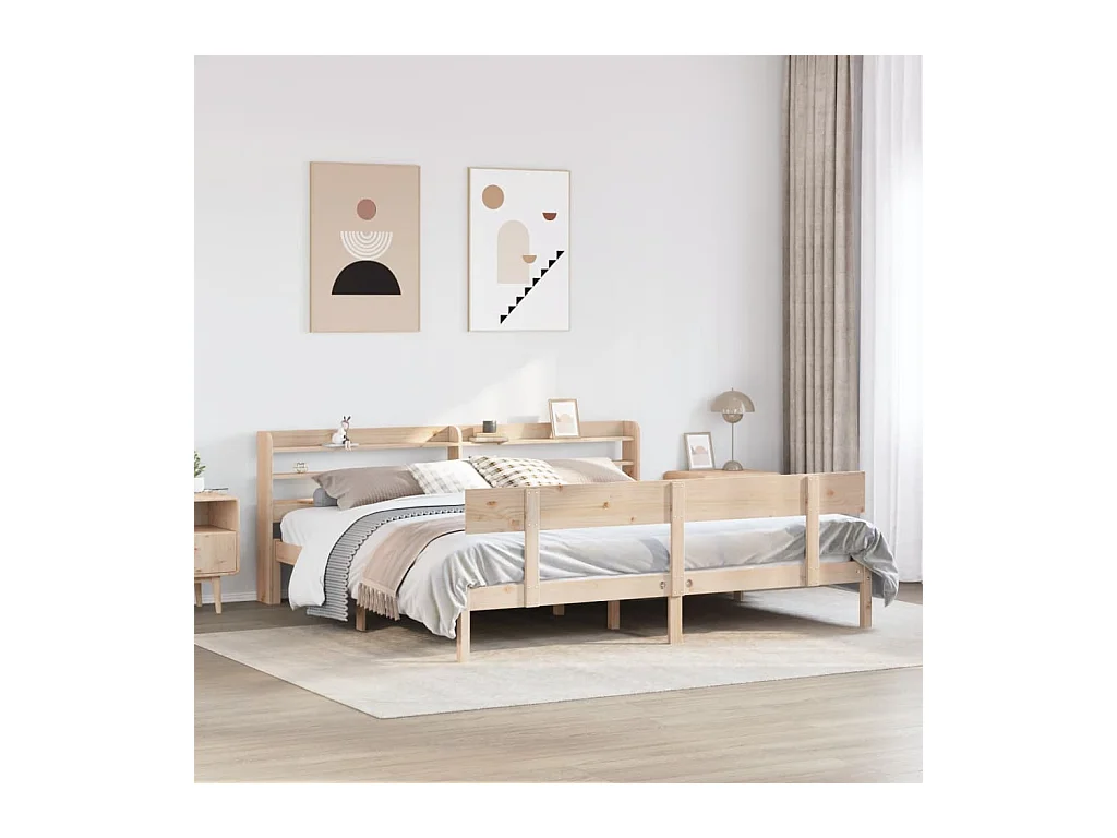 Cadre de lit sans matelas 180x200 cm bois massif de pin