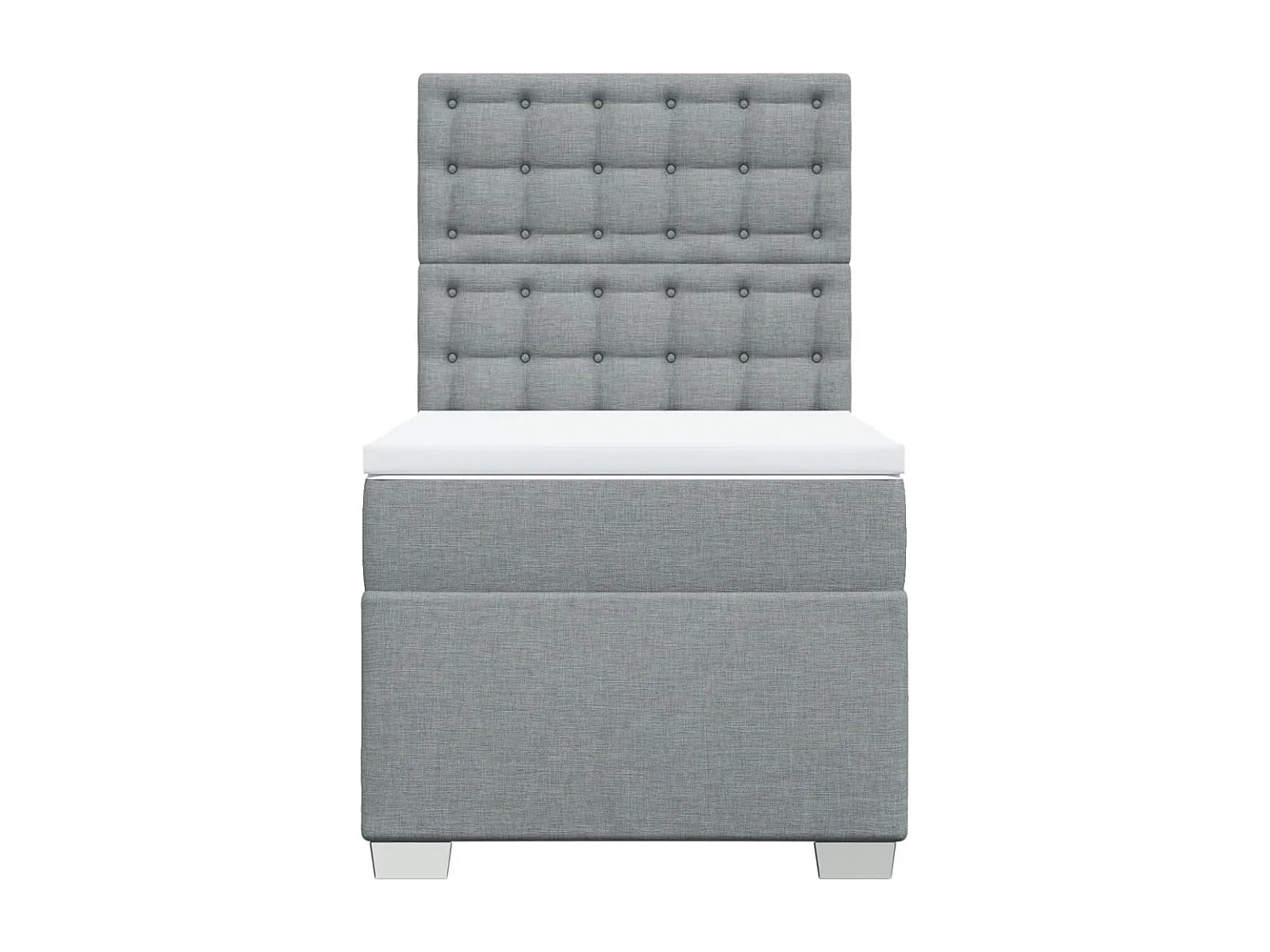 Sommier à lattes de lit avec matelas Gris clair 90x200 cm Tissu
