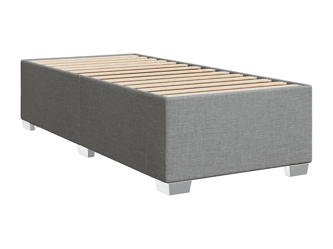 Sommier à lattes de lit avec matelas Gris clair 90x200 cm Tissu
