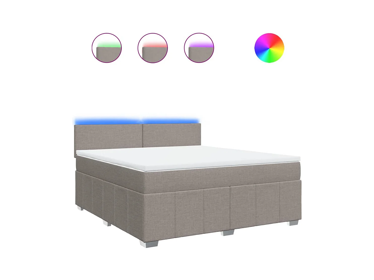 Boxspringbett mit Matratze Taupe 180x200 cm Stoff