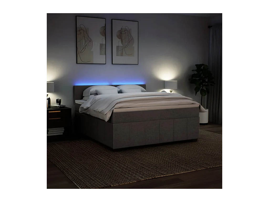 Boxspringbett mit Matratze Taupe 180x200 cm Stoff