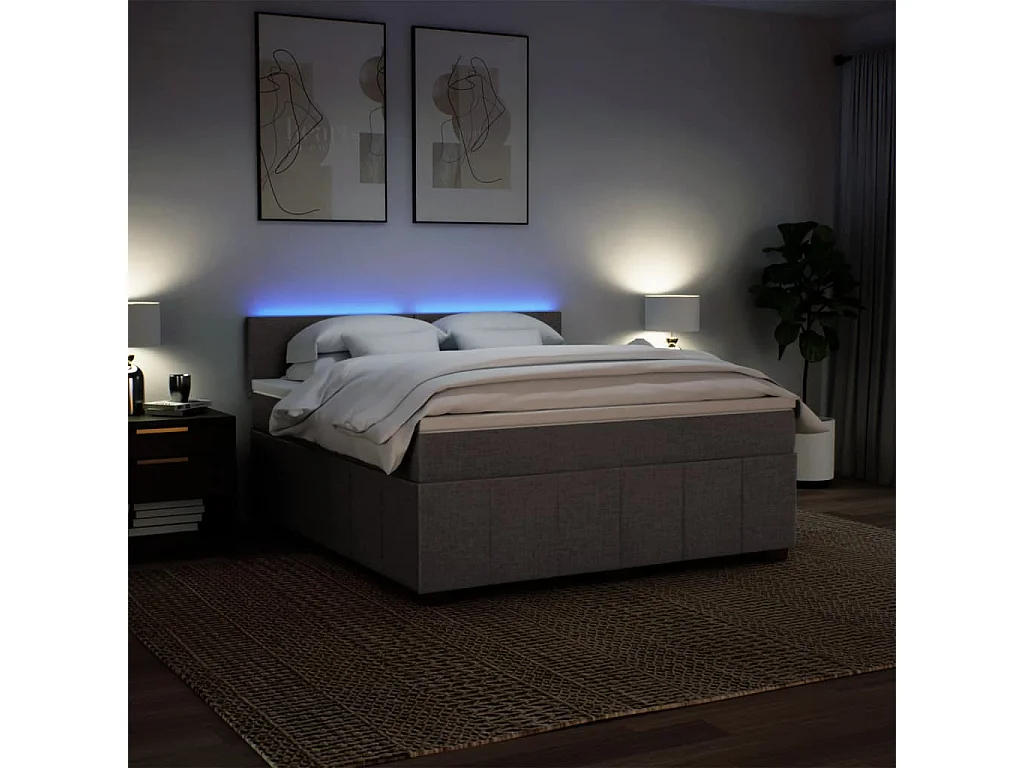 Boxspringbett mit Matratze Taupe 180x200 cm Stoff