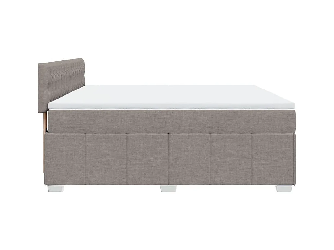 Boxspring met matras stof taupe 180x200 cm