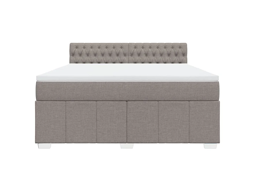 Sommier à lattes de lit avec matelas Taupe 180x200 cm Tissu