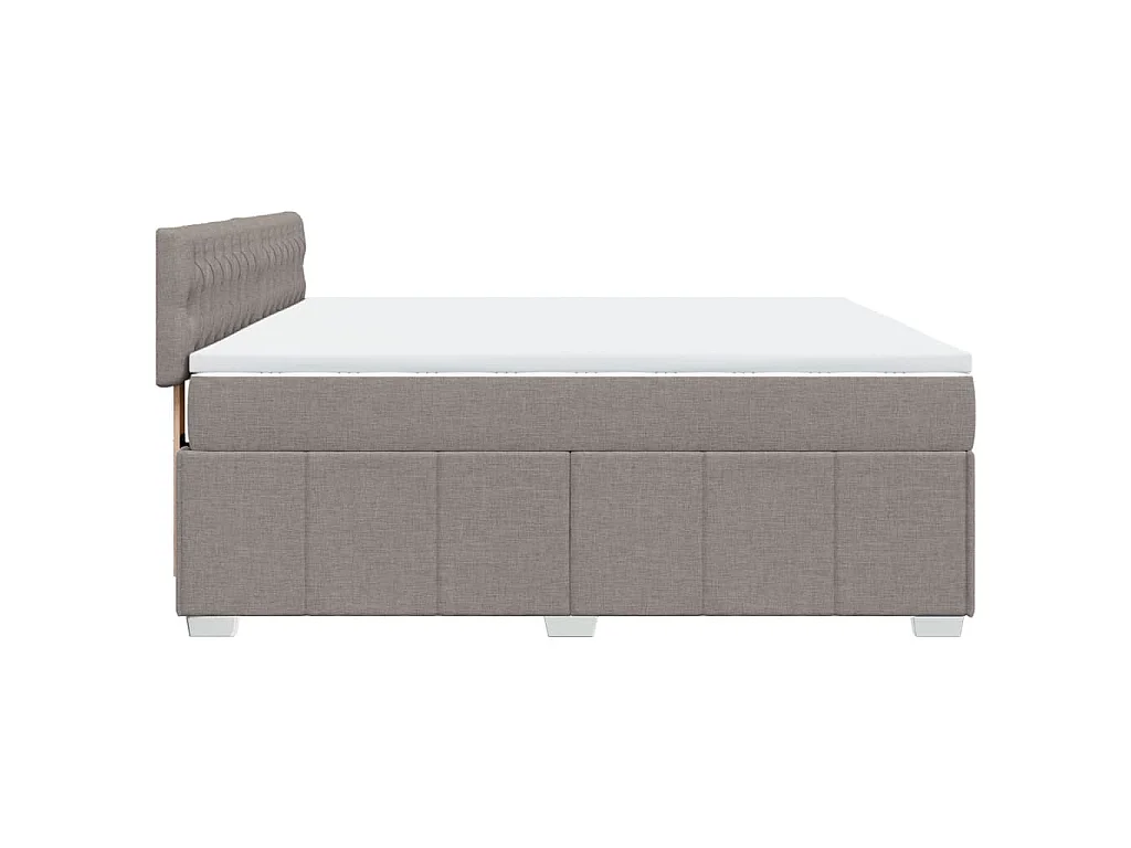 Sommier à lattes de lit avec matelas Taupe 180x200 cm Tissu