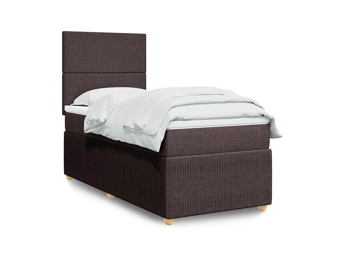 Boxspring met matras stof donkerbruin 100x200 cm
