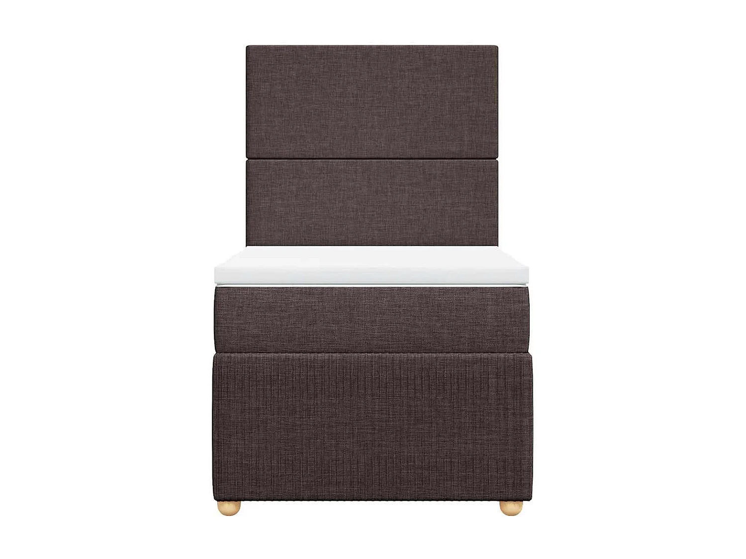 Cama com molas/colchão 100x200 cm tecido castanho-escuro