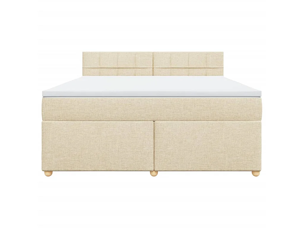 Giroletto a Molle con Materasso Crema 180x200 cm in Tessuto