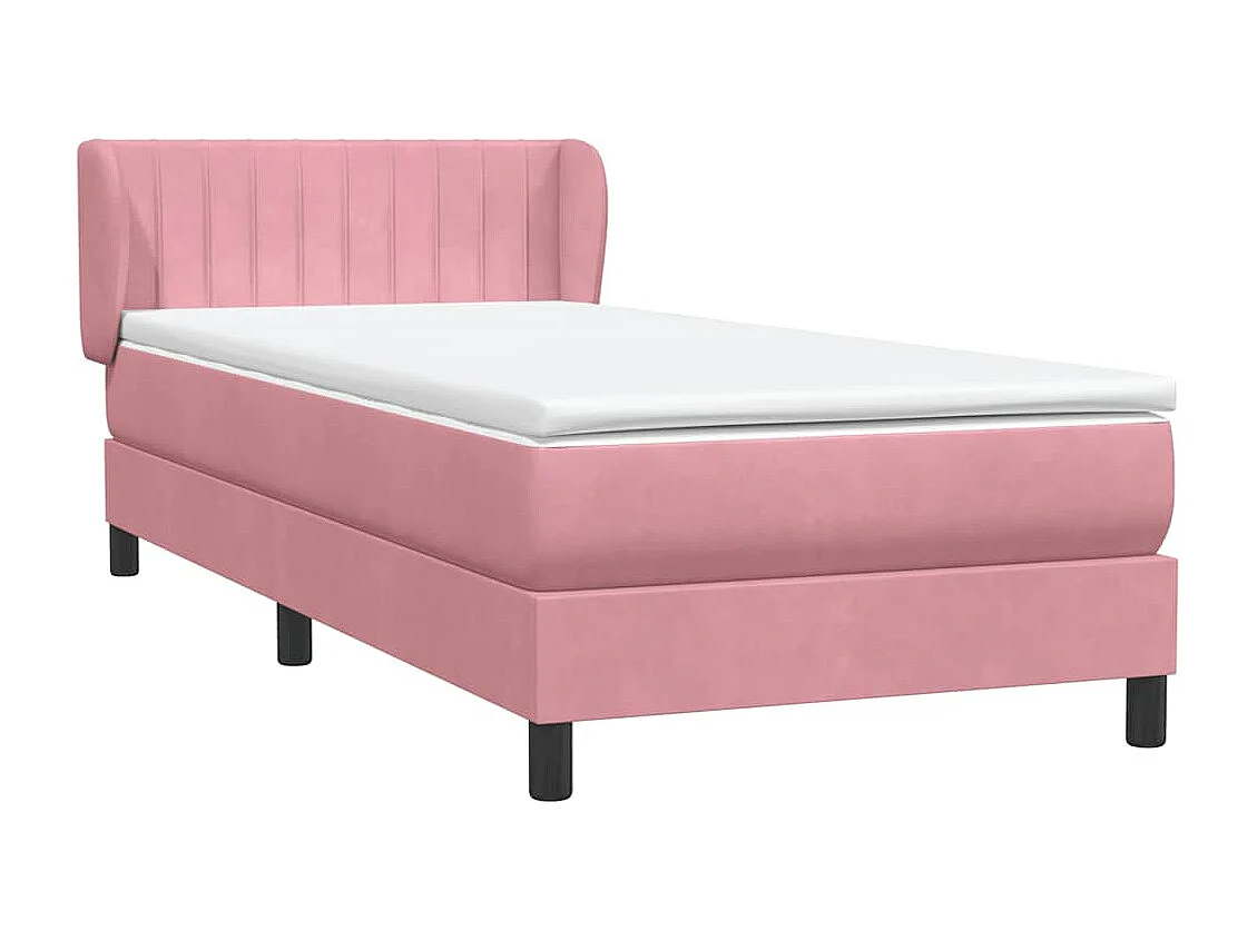 Boxspringbett mit Matratze Rosa 90x220 cm Samt