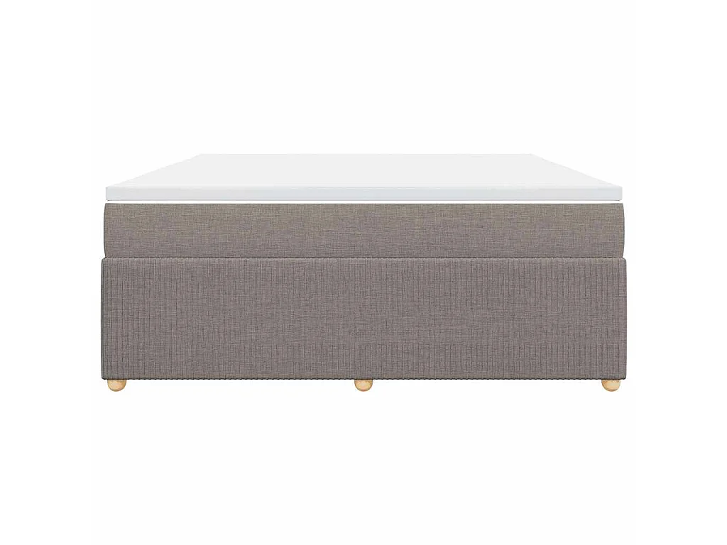 Cama box spring con colchón tela gris taupe 180x200 cm