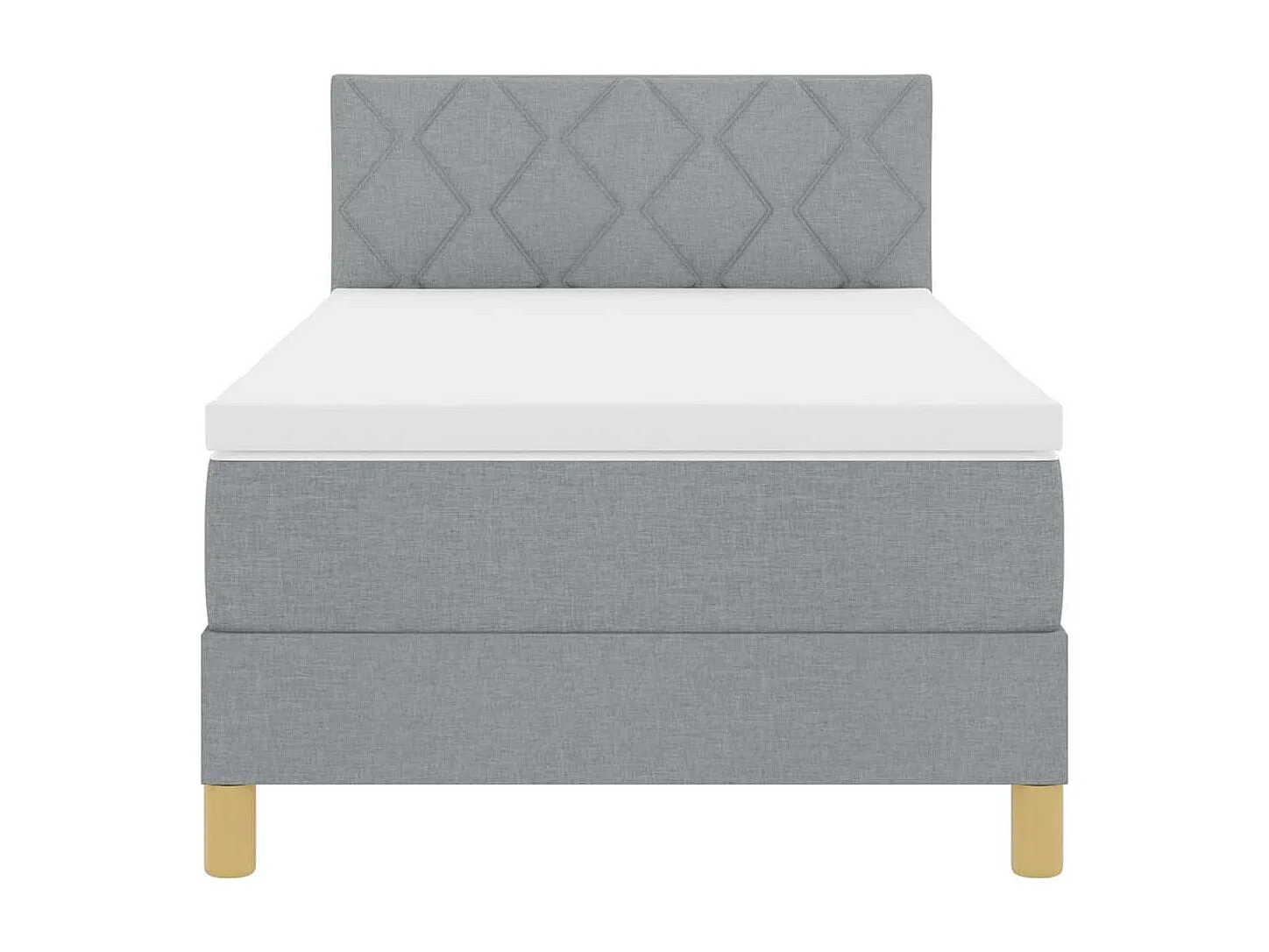 Boxspringbett mit Matratze Hellgrau 90 x 200 cm Stoff