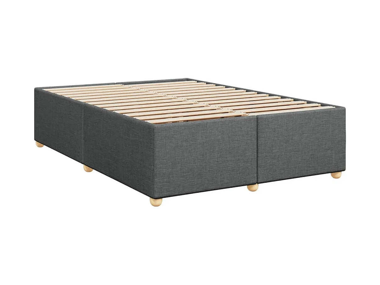 Boxspringbett mit Matratze Dunkelgrau 140x200 cm Stoff
