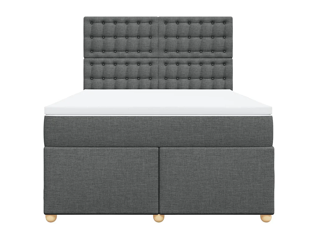 Boxspringbett mit Matratze Dunkelgrau 140x200 cm Stoff
