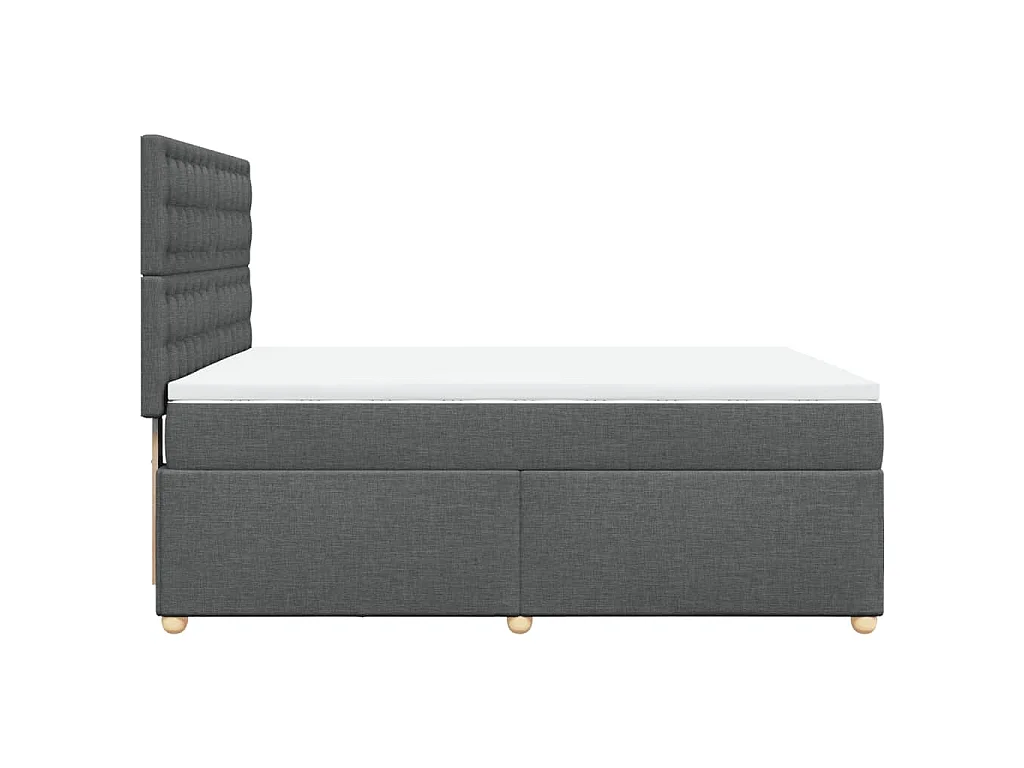 Boxspringbett mit Matratze Dunkelgrau 140x200 cm Stoff